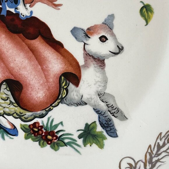 Vtg Collectible Decorative Plate Girl with Goat Little Boo Peep 1972 Signed MCW - Picture 5 of 15